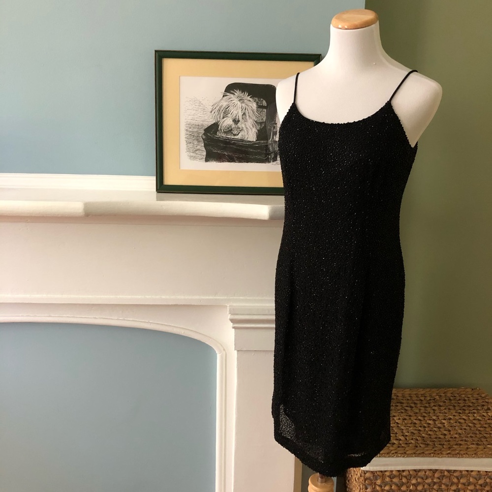 Marina Black Beaded Dress